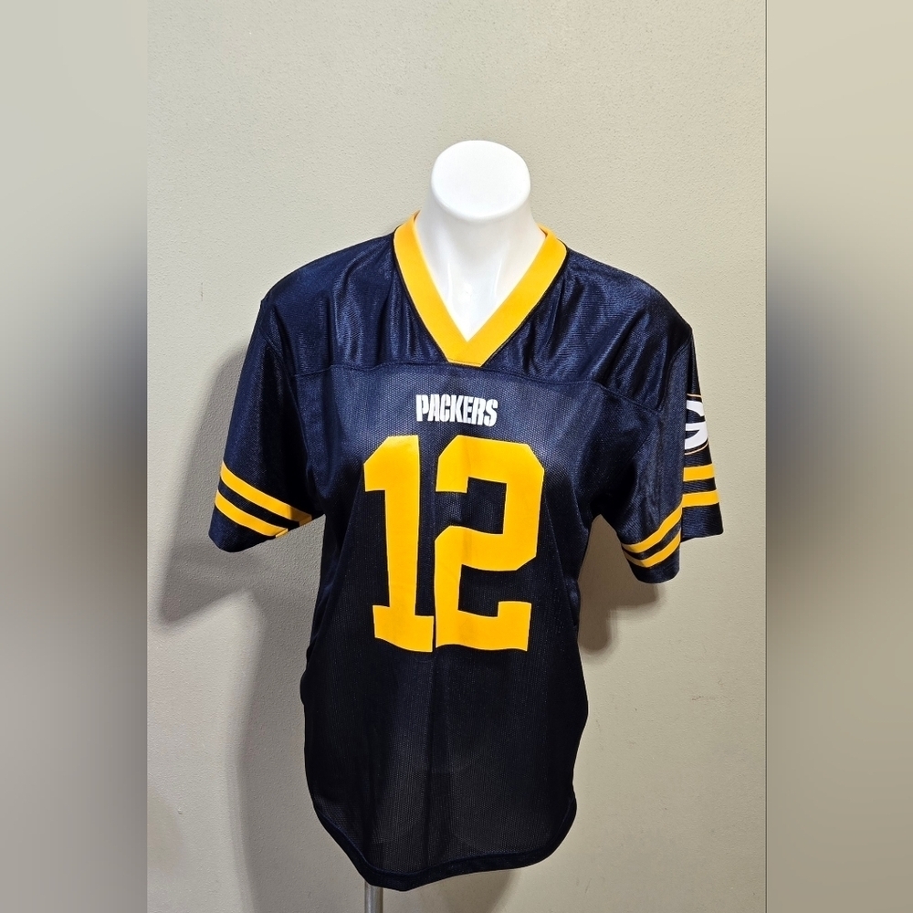 NFL Green Bay Packers Aaron Rodgers #12 RARE BLUE YELLOW Jersey YOUTH Size XL
